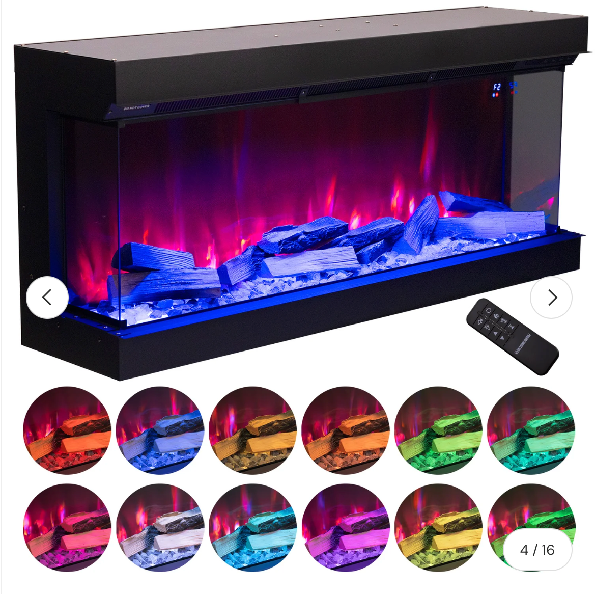 Wifi-Enabled 2/ 3-Sided Built-in Electric Fireplace with Crackling Sound