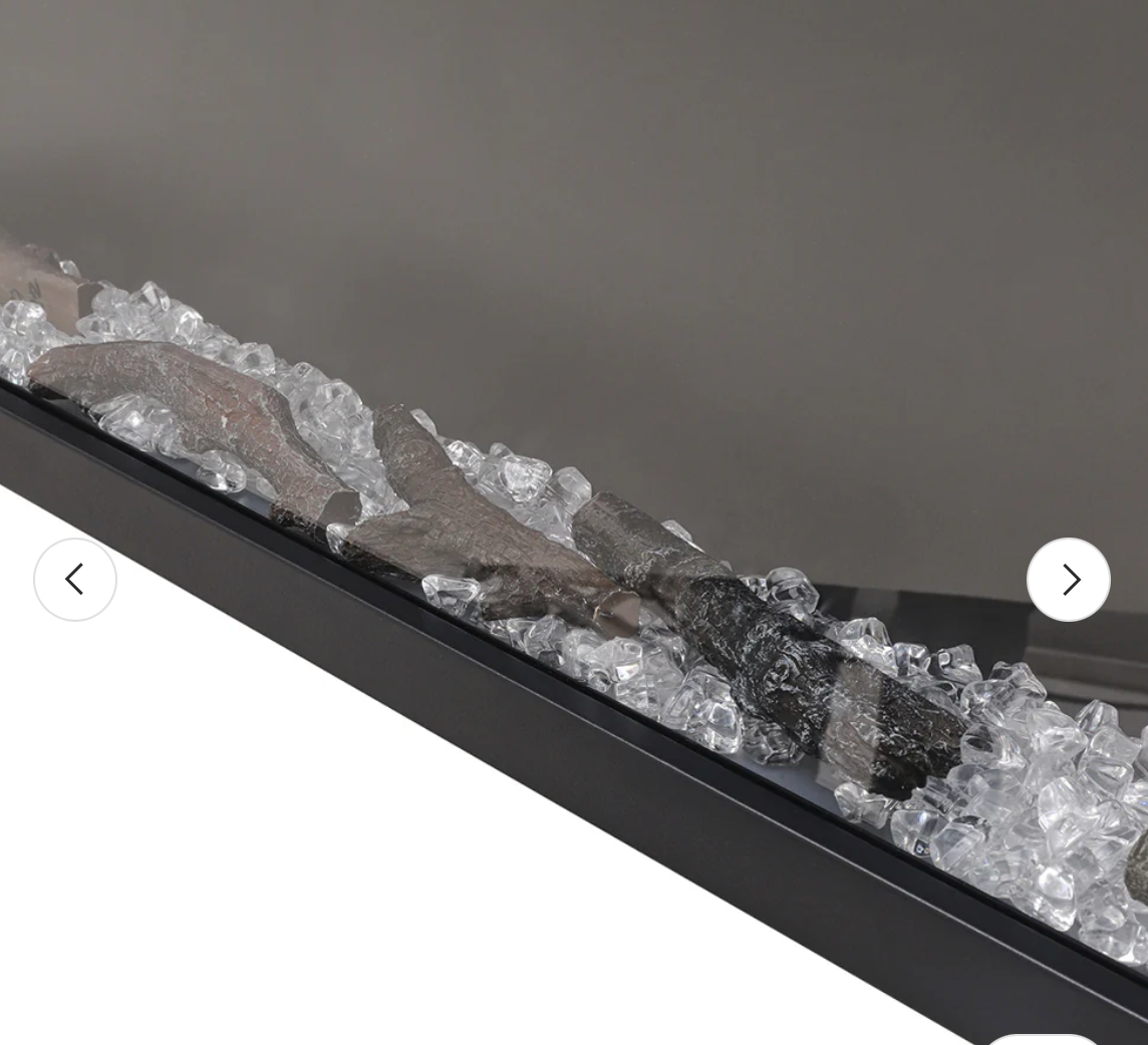 Contemporary 2/3-Sided LED Electric Fireplace Insert with Crystal Stones
