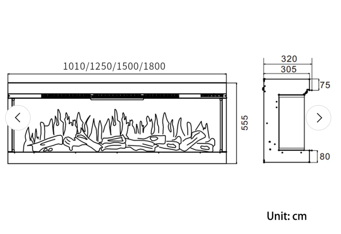 Wifi-Enabled 2/ 3-Sided Built-in Electric Fireplace with Crackling Sound