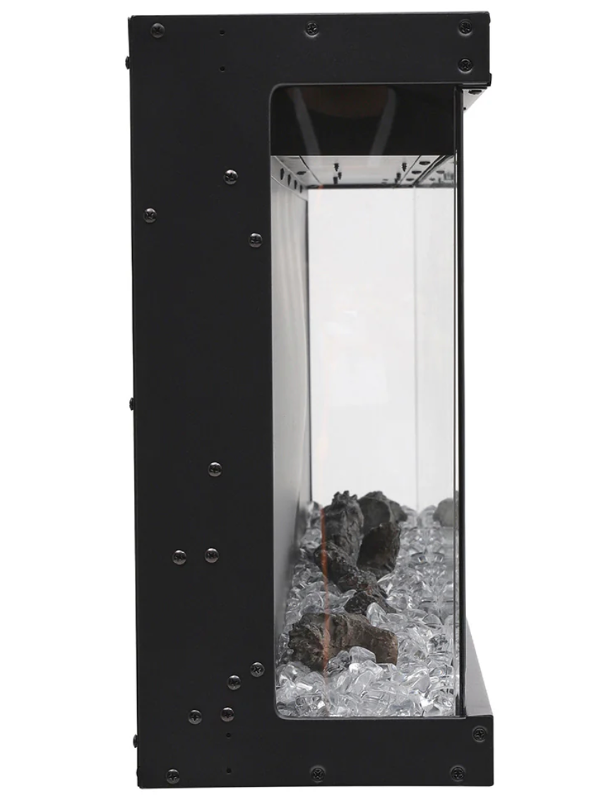 Contemporary 2/3-Sided LED Electric Fireplace Insert with Crystal Stones